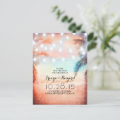 サンセットビーチ&パームストリングライト日付を保存 案内ポストカード (スタンド正面)