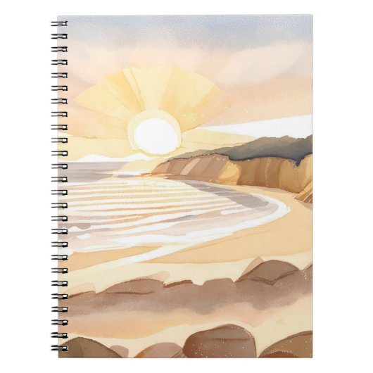 サンセットビーチ | 海水彩沿岸 ノートブック (正面)