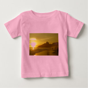サンセットビーチ 熱帯 海 水 平和 愛 砂浜 ベビーTシャツ
