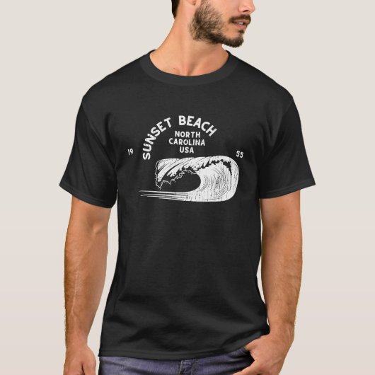 サンセットビーチNC夏期転がバケーションズWav Tシャツ (正面)