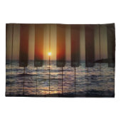 サンセットピアノキーボード：ギリシャのアイランドロマンス 枕カバー (裏面)