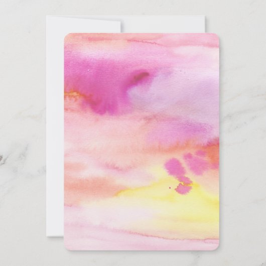 サンセットピンクピーチイエローウォーター色 招待状 (裏面)