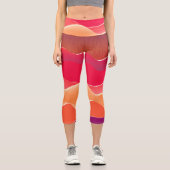 サンセットピークモダン紙コラージュアート カプリレギンス (正面)