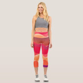 サンセットピークモダン紙コラージュアート カプリレギンス (正面)