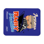 サンセットファミリーバケーションブルーパーソナライズ マグネット (横)