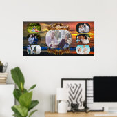 サンセットファミリーフォトコラージュ1577アートプリント ポスター (ホームオフィス)