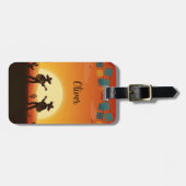 サンセットフィエスタお洒落砂漠お祝い ラゲッジタグ (正面横)