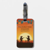 サンセットフィエスタお洒落砂漠お祝い ラゲッジタグ (裏面縦)