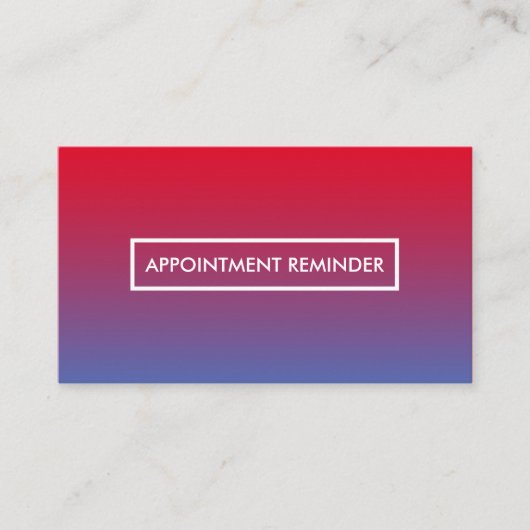 サンセットフェードアポイントメントアラーム 予約カード (正面)