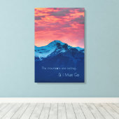 サンセットフォトデコール山の上の引用文 キャンバスプリント (インサイチュ (ウッドフロア))