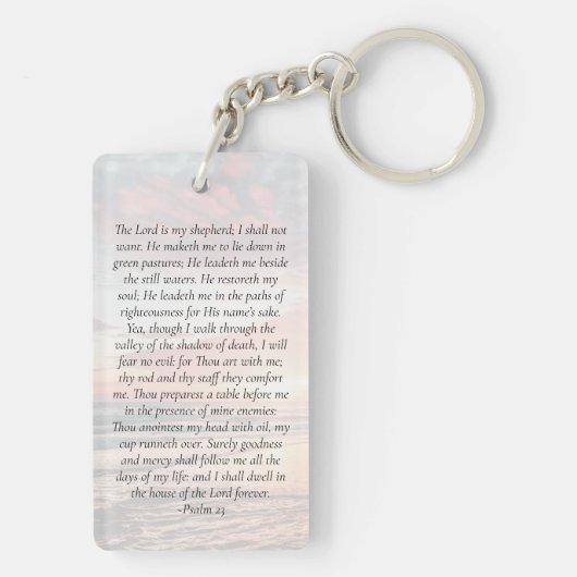 サンセットフォトメモリアル祈りの言葉 キーホルダー (裏面)