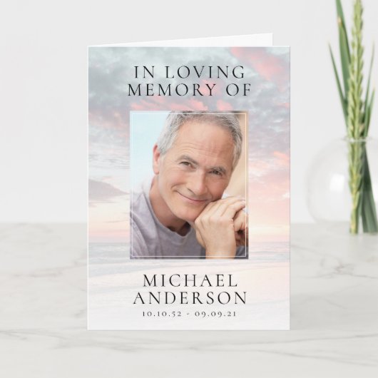 サンセットフォト悔やみや弔慰葬儀 サンキューカード (正面)