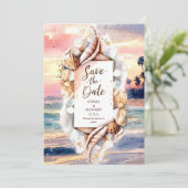 サンセットフォーマルサンビーチ結婚式 セーブザデート (スタンド正面)