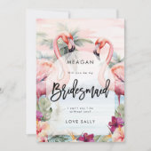 サンセットフラミンゴは私の花嫁カード 案内状 (正面)