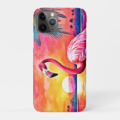 サンセットフラミンゴアートデザイン Case-Mate iPhoneケース (裏)