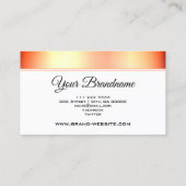 サンセットブライトオレンジグラデーション色グラデーション金ゴールド 名刺 (裏面)