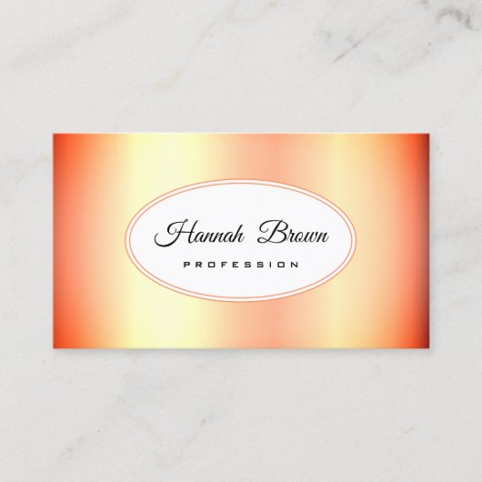 サンセットブライトオレンジグラデーション色グラデーション金ゴールド 名刺 (正面)