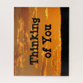 サンセットブライトオレンジスカイフォト夕べサンセッティング ジグソーパズル (縦)