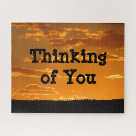 サンセットブライトオレンジスカイフォト夕べサンセッティング ジグソーパズル