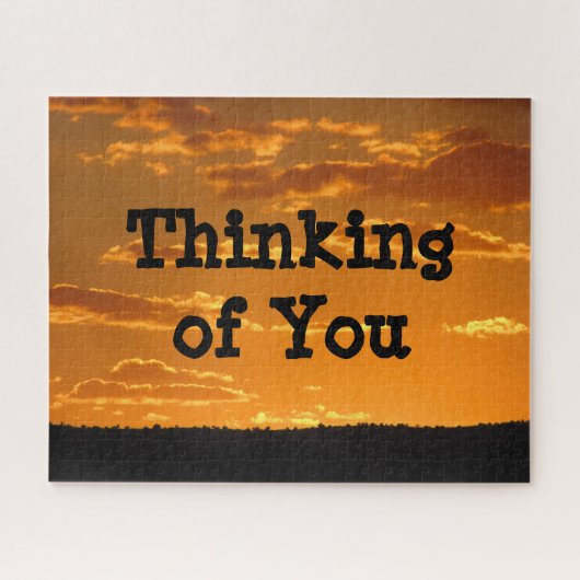 サンセットブライトオレンジスカイフォト夕べサンセッティング ジグソーパズル (横)