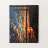 サンセットブリッジアットザインディアンリバーインレット ジグソーパズル (縦)