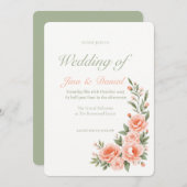 サンセットブルーム - グリーン 招待状 (正面/裏面)