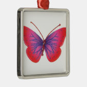 『サンセットブルーム』 赤と紫の蝶のアートプリント メタルオーナメント (右)