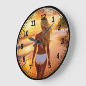 サンセットブロンド ラージ壁時計 (傾斜)