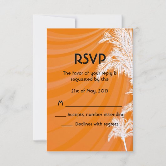 サンセットプラムツリーズウェディングRSVP 出欠カード (正面)