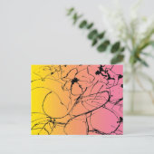 サンセットプラントスケッチ抽象芸術 ポストカード (スタンド正面)