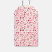 サンセットプルメリアピンクウォーターカラー結婚式の引き出物ラベル ギフトタグ (裏面)