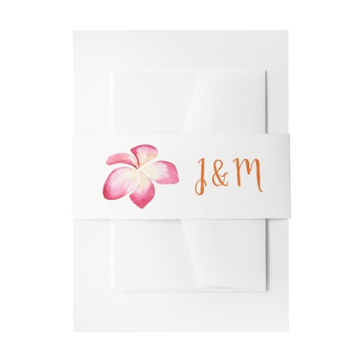 サンセットプルメリア水結婚色の 招待状ベリーバンド (正面例)