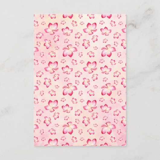 サンセットプルメリア結婚ズウィッシングウェルカード エンクロージャーカード (裏面)