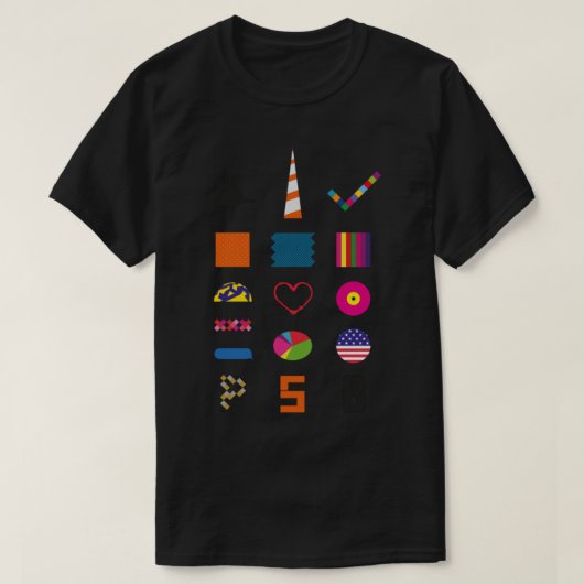 サンセットペおもしろいット交響楽団80年代のポップ・アートの少年 Tシャツ (デザイン正面)