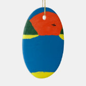 サンセットペンダントの音。オリジナルのアートワーク。 セラミックオーナメント (右)