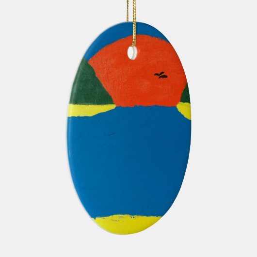 サンセットペンダントの音。オリジナルのアートワーク。 セラミックオーナメント (右)