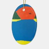 サンセットペンダントの音。オリジナルのアートワーク。 セラミックオーナメント (左)