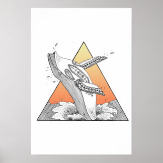 サンセットホエールポスター ポスター