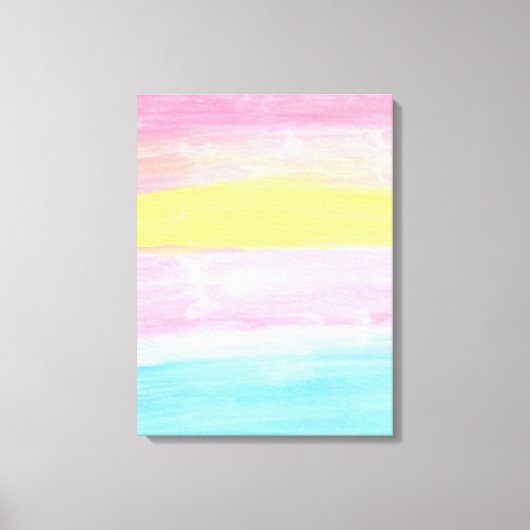 サンセットホライズンウォーターカラー抽象芸術 キャンバスプリント (正面)