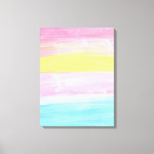 サンセットホライズンウォーターカラー抽象芸術 キャンバスプリント (正面)