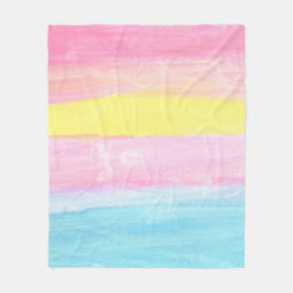 サンセットホライズンウォーターカラー抽象芸術 フリースブランケット