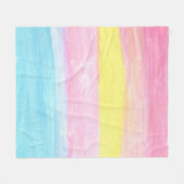 サンセットホライズンウォーターカラー抽象芸術 フリースブランケット (正面(横))