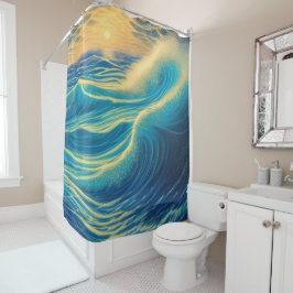 サンセットホライゾンバイザビーチ シャワーカーテン