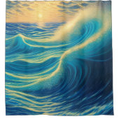 サンセットホライゾンバイザビーチ シャワーカーテン (正面)