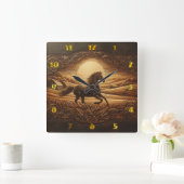 サンセットホースインセーレネランドスケープ スクエア壁時計 (ホーム)