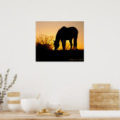 サンセットホースシルエット ポスター (キッチン)