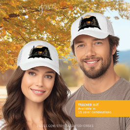 サンセットホースシルエッ素朴トエクエストリアンスタイル キャップ