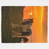 サンセットホース フリースブランケット (正面(横))