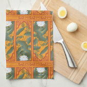 サンセットボタニカルパネルパターン – ザホワイトロータス キッチンタオル (四つ折り)