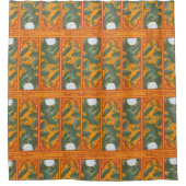 サンセットボタニカルパネルパターン – ザホワイトロータス シャワーカーテン (正面)